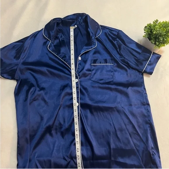 Amazon | Blue Satin Pajamas Set - Picture 7 of 7